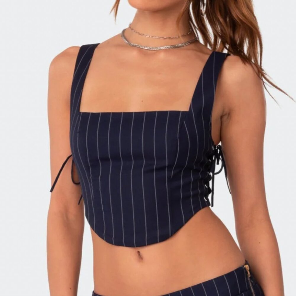 NWT Edikted pinstripe corset top